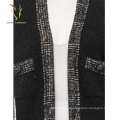 Hiver tricoté à la main long Cardigan 2016 femmes en laine épaisse chandail